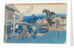 Totsuka: fork in the road of the old town, No.6 from the series 'Fifty-three Stations on the Tokaido', c.1834-35 by Ando or Utagawa Hiroshige