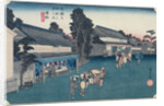 Narumi: the local fabric Arimatsu Shibori shop by Ando or Utagawa Hiroshige