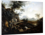 Landscape with a convoy of horses and carts by Frederick de Moucheron