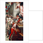 Bugnon Altarpiece: right hand panel depicting charity, c.1507 by Hans Fries