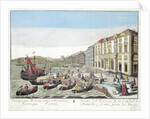 Perspective view of the Town Hall and part of the harbour at Marseille, c.1770 by French School