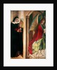 The Annunciation with St. Clare of Assisi, left panel of the retable when closed, 1480 by Master of the Carnation