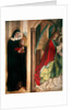 The Annunciation with St. Clare of Assisi, left panel of the retable when closed, 1480 by Master of the Carnation