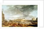 View of the tip of the Ile de la cite from the port Saint Nicolas in Paris, c.1780 by Alexandre Jean Noel