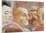 Detail of heads of men to the left of the Emperor by T. & Lippi F. Masaccio