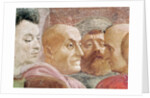 Detail of heads of men to the left of the Emperor by T. & Lippi F. Masaccio