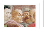 Detail of heads of men to the left of the Emperor by T. & Lippi F. Masaccio
