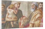 Detail of St Peter and the woman and child, from St. Peter and St. Paul Distributing Alms, c.1426 by Tommaso Masaccio