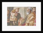 Detail of St Peter and the woman and child, from St. Peter and St. Paul Distributing Alms, c.1426 by Tommaso Masaccio