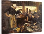 Fish Market in the Halle Delacroix, 1889 by Edouard Cremieux