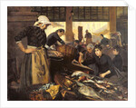 Fish Market in the Halle Delacroix, 1889 by Edouard Cremieux
