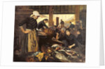 Fish Market in the Halle Delacroix, 1889 by Edouard Cremieux