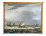 Boats in Stong Wind by Allart van Everdingen