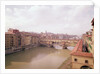 View of the Arno and the Ponte Vecchio by Anonymous
