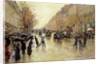 Boulevard Poissonniere in the Rain, c.1885 by Jean Beraud