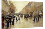 Boulevard Poissonniere in the Rain, c.1885 by Jean Beraud