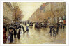 Boulevard Poissonniere in the Rain, c.1885 by Jean Beraud