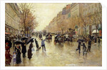Boulevard Poissonniere in the Rain, c.1885 by Jean Beraud