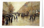 Boulevard Poissonniere in the Rain, c.1885 by Jean Beraud