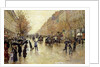Boulevard Poissonniere in the Rain, c.1885 by Jean Beraud