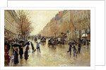 Boulevard Poissonniere in the Rain, c.1885 by Jean Beraud