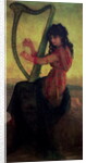 Muse Playing the Harp by Antoine Auguste Ernest Herbert or Hebert