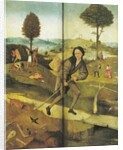 The Haywain, with panels closed showing Everyman walking the Path of Life by Hieronymus Bosch