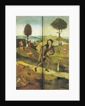 The Haywain, with panels closed showing Everyman walking the Path of Life by Hieronymus Bosch