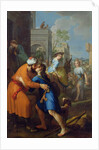 Tobias bidding farewell to his father-in-law, Raguel by Pierre Parrocel