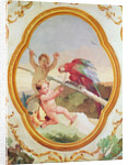 Two putti playing with a parrot by Giovanni Battista Tiepolo
