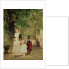 Promenade in the Tuileries Gardens, 1855 by Ludwig Knaus