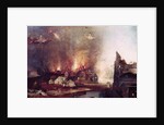 Detail of the village on fire by Hieronymus Bosch