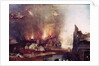 Detail of the village on fire by Hieronymus Bosch