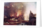 Detail of the village on fire by Hieronymus Bosch