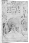 Death of the Virgin in the rich architecture of a Venetian palace by Jacopo Bellini