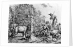 Cows and goats drinking at a pond by Nicolaes Pietersz. Berchem