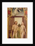 Redemption Triptych; left hand panel showing the expulsion of Adam and Eve from Paradise, c.1460 , c.1460 by Vrancke van der Stockt