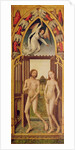 Redemption Triptych; left hand panel showing the expulsion of Adam and Eve from Paradise, c.1460 , c.1460 by Vrancke van der Stockt
