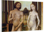 Adam and Eve expelled from the Garden of Eden after being tempted by the serpent to eat the apple, c.1460 by Vrancke van der Stockt