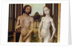 Adam and Eve expelled from the Garden of Eden after being tempted by the serpent to eat the apple, c.1460 by Vrancke van der Stockt
