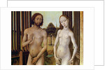 Adam and Eve expelled from the Garden of Eden after being tempted by the serpent to eat the apple, c.1460 by Vrancke van der Stockt