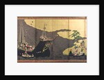 Arrival of the Portuguese in Japan in 1640, 17th century by Japanese School