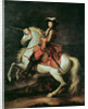 Portrait of Louis XIV on a horse by Adam Frans van der (attr. to) Meulen