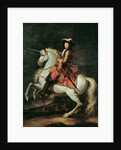 Portrait of Louis XIV on a horse by Adam Frans van der (attr. to) Meulen