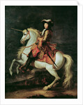 Portrait of Louis XIV on a horse by Adam Frans van der (attr. to) Meulen