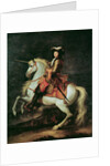 Portrait of Louis XIV on a horse by Adam Frans van der (attr. to) Meulen