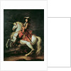 Portrait of Louis XIV on a horse by Adam Frans van der (attr. to) Meulen