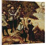 Johann Friedrich the Magnanimous, Elector of Saxony and Emperor Charles V hunting deer near Hartenfels Castle, Torgau, 1544 by Lucas the Elder Cranach