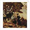 Johann Friedrich the Magnanimous, Elector of Saxony and Emperor Charles V hunting deer near Hartenfels Castle, Torgau, 1544 by Lucas the Elder Cranach
