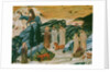 Saint Gerasimus in the Thebaid desert with the lion he tamed by removing a thorn from its paw, c.1440 by School Tuscan